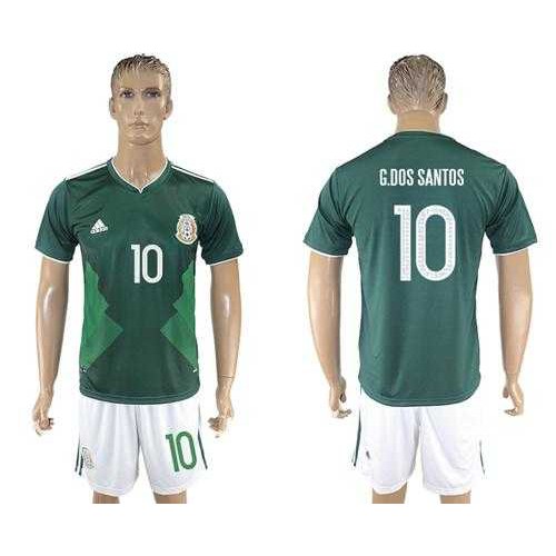 Mexico #10 G.Dos Santos Green Home Soccer Country Jersey Mexico #10 G.Dos Santos Green Home Soccer Country Jersey