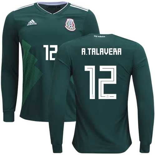 Mexico #12 A.Talavera Home Long Sleeves Soccer Country Jersey Mexico #12 A.Talavera Home Long Sleeves Soccer Country Jersey