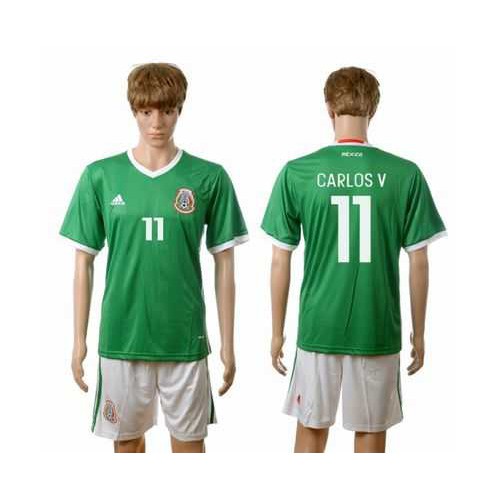 Mexico #11 Carlos V Green Home Soccer Country Jersey Mexico #11 Carlos V Green Home Soccer Country Jersey