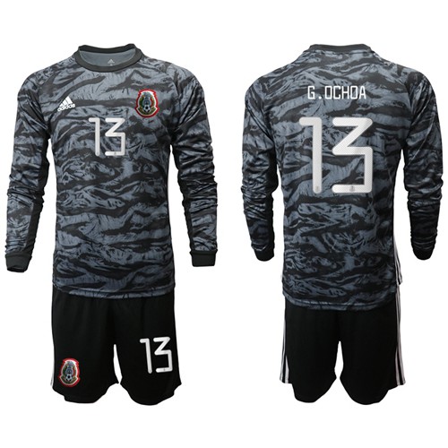 Mexico #13 G.Ochoa Black Long Sleeves Goalkeeper Soccer Country Jersey Mexico #13 G.Ochoa Black Long Sleeves Goalkeeper Soccer Country Jersey