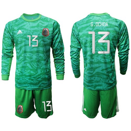 Mexico #13 G.Ochoa Green Long Sleeves Goalkeeper Soccer Country Jersey Mexico #13 G.Ochoa Green Long Sleeves Goalkeeper Soccer Country Jersey