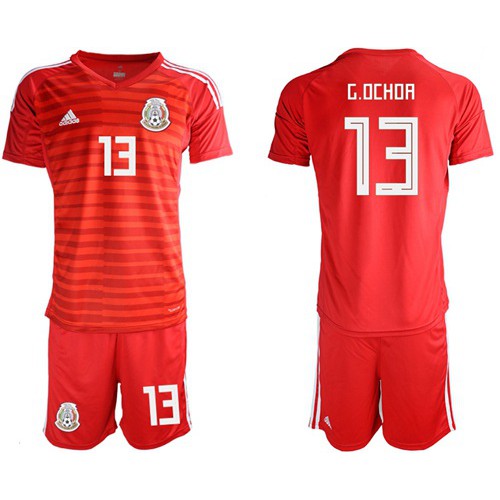 Mexico #13 G.Ochoa Red Goalkeeper Soccer Country Jersey Mexico #13 G.Ochoa Red Goalkeeper Soccer Country Jersey