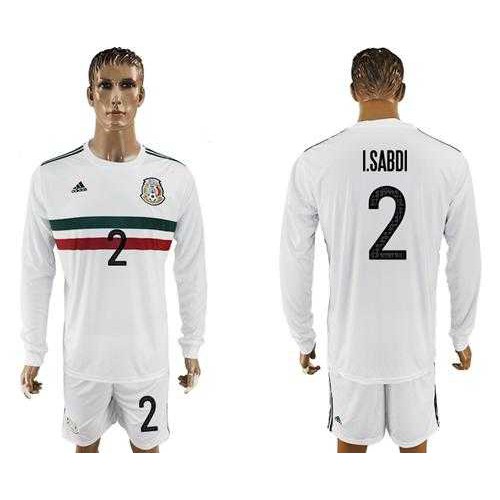 Mexico #2 I.Sabdi Away Long Sleeves Soccer Country Jersey Mexico #2 I.Sabdi Away Long Sleeves Soccer Country Jersey