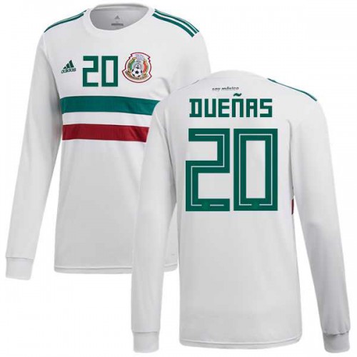 Mexico #20 Duenas Away Long Sleeves Soccer Country Jersey Mexico #20 Duenas Away Long Sleeves Soccer Country Jersey