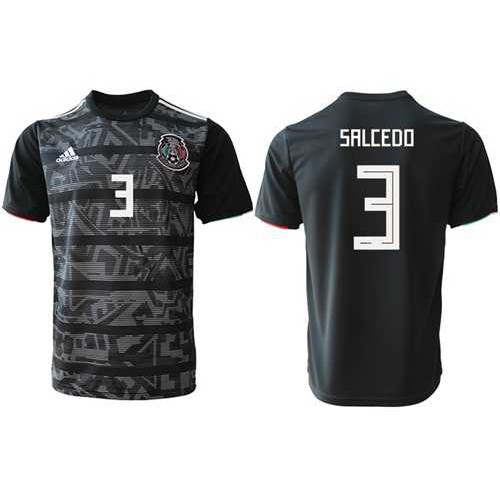 Mexico #3 Salcedo Black Soccer Country Jersey Mexico #3 Salcedo Black Soccer Country Jersey