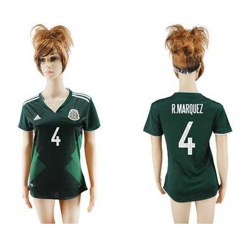 Mexico #4 R.Marquez Home Soccer Country Jersey Mexico #4 R.Marquez Home Soccer Country Jersey