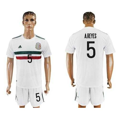 Mexico #5 A.Reyes Away Soccer Country Jersey Mexico #5 A.Reyes Away Soccer Country Jersey
