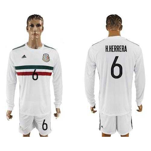 Mexico #6 H.Herrera Away Long Sleeves Soccer Country Jersey Mexico #6 H.Herrera Away Long Sleeves Soccer Country Jersey