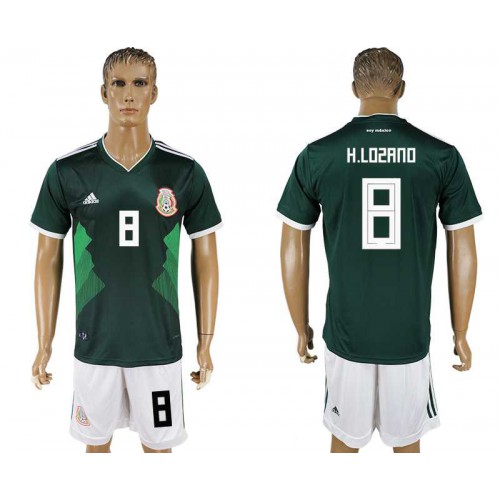 Mexico #8 H. LOZANO Home 2018 FIFA World Cup Soccer Jersey Mexico #8 H. LOZANO Home 2018 FIFA World Cup Soccer Jersey