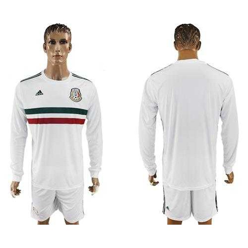 Mexico Blank Away Long Sleeves Soccer Country Jersey Mexico Blank Away Long Sleeves Soccer Country Jersey