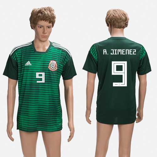 Mexico #9 R.Jimenez Green Training Soccer Country Jersey Mexico #9 R.Jimenez Green Training Soccer Country Jersey