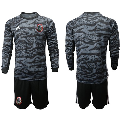 Mexico Blank Black Long Sleeves Goalkeeper Soccer Country Jersey Mexico Blank Black Long Sleeves Goalkeeper Soccer Country Jersey