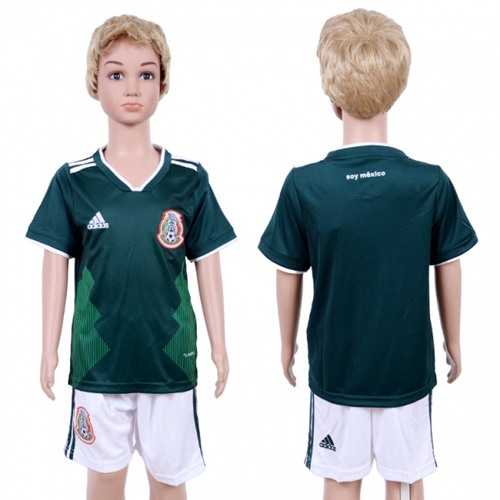 Mexico Blank Home Kid Soccer Country Jersey Mexico Blank Home Kid Soccer Country Jersey