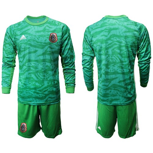 Mexico Blank Green Long Sleeves Goalkeeper Soccer Country Jersey Mexico Blank Green Long Sleeves Goalkeeper Soccer Country Jersey