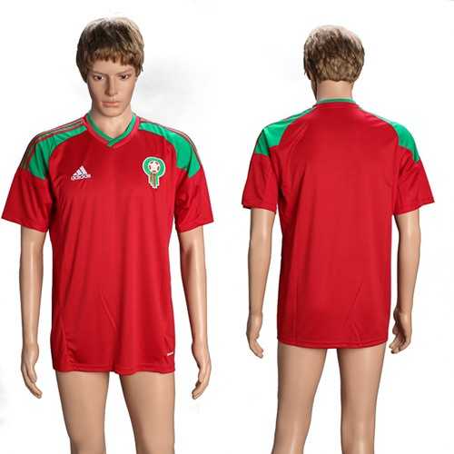 Morocco Blank Home Soccer Country Jersey Morocco Blank Home Soccer Country Jersey