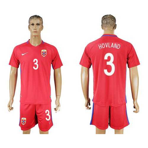 Norway #3 Hovland Home Soccer Country Jersey Norway #3 Hovland Home Soccer Country Jersey