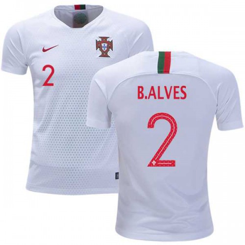 Portugal #2 B.Alves Away Kid Soccer Country Jersey Portugal #2 B.Alves Away Kid Soccer Country Jersey
