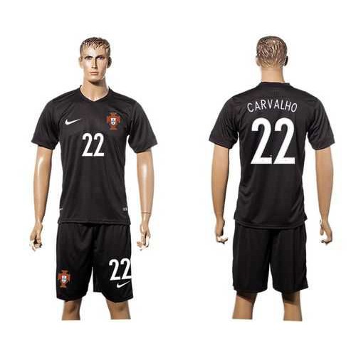 Portugal #22 Carvalho SEC Away Soccer Country Jersey Portugal #22 Carvalho SEC Away Soccer Country Jersey