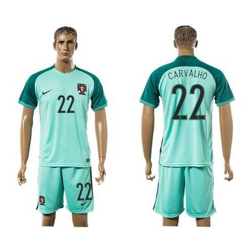 Portugal #22 Carvalho Away Soccer Country Jersey Portugal #22 Carvalho Away Soccer Country Jersey