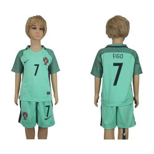 Portugal #7 Figo Away Kid Soccer Country Jersey Portugal #7 Figo Away Kid Soccer Country Jersey