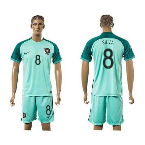 Portugal #8 Silva Away Soccer Country Jersey Portugal #8 Silva Away Soccer Country Jersey