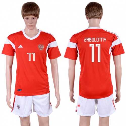 Russia #11 Zabolotny Home Soccer Country Jersey Russia #11 Zabolotny Home Soccer Country Jersey