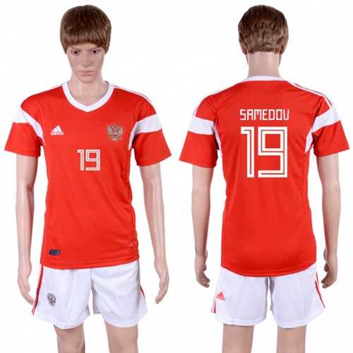 Russia #19 Samedov Home Soccer Country Jersey Russia #19 Samedov Home Soccer Country Jersey