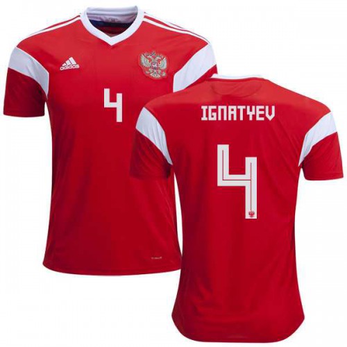 Russia #4 Ignatyev Home Soccer Country Jersey Russia #4 Ignatyev Home Soccer Country Jersey