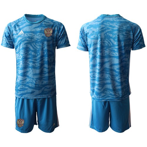 Russia Blank Blue Goalkeeper Soccer Country Jersey Russia Blank Blue Goalkeeper Soccer Country Jersey