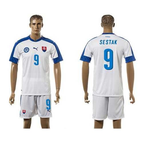 Slovakia #9 Sestak Home Soccer Country Jersey Slovakia #9 Sestak Home Soccer Country Jersey