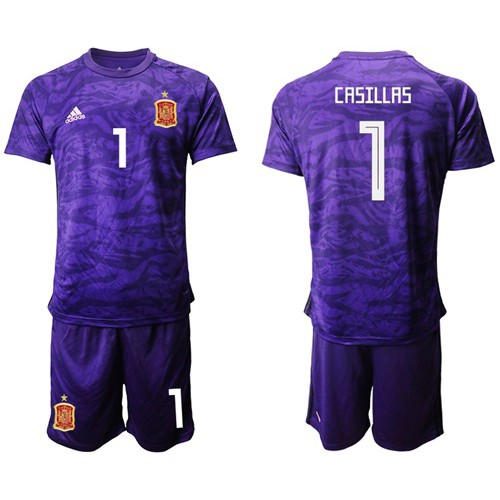 Spain #1 Casillas Purple Goalkeeper Soccer Country Jersey Spain #1 Casillas Purple Goalkeeper Soccer Country Jersey
