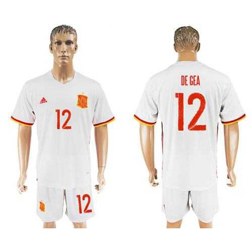 Spain #12 De Gea Away Soccer Country Jersey Spain #12 De Gea Away Soccer Country Jersey