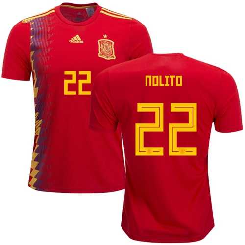 Spain #22 Nolito Home Soccer Country Jersey Spain #22 Nolito Home Soccer Country Jersey