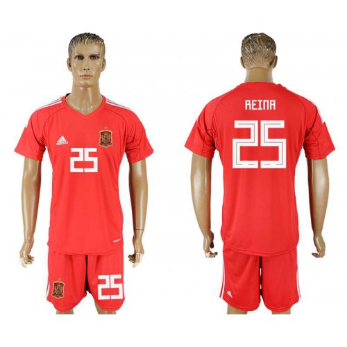 Spain #25 REINA Red Goalkeeper 2018 FIFA World Cup Soccer Jersey Spain #25 REINA Red Goalkeeper 2018 FIFA World Cup Soccer Jersey