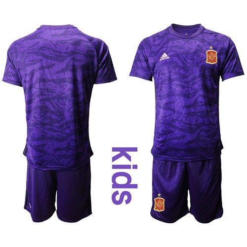 Spain Blank Purple Goalkeeper Kid Soccer Country Jersey Spain Blank Purple Goalkeeper Kid Soccer Country Jersey