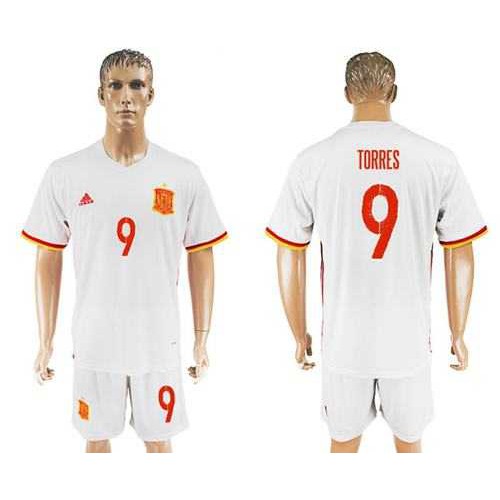 Spain #9 Torres Away Soccer Country Jersey Spain #9 Torres Away Soccer Country Jersey